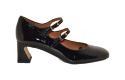 DAMDO - Shiny leather low heel Mary Jane Negro